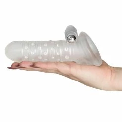 Outlet ⭐ Bondara Clear Textured Vibrating Cock Sleeve With Ball Strap 🎉 -Male sex toys Sale unnamed file 1176