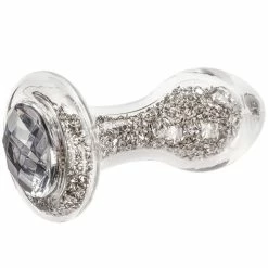 Brand new 🔔 Glacier Glass Silver Sparkler Jewelled Butt Plug - 4 Inch 🔥