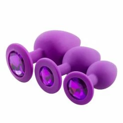 Best Pirce 👍 Bondara&Sex Bejewelled Purple Silicone Butt Plug ? 2.5, 3 Or 3.5 Inch ❤️ -Male sex toys Sale unnamed file 450
