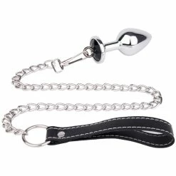 Brand new 😉 Bondara&Sex Bejewelled Black Metal Butt Plug With Leash - 3.2 Inch 👏