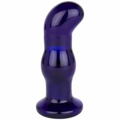 Best Sale โญ Glacier Glass Midnight Blue 10 Function Vibrating Butt Plug - 4.5 Inch โจ