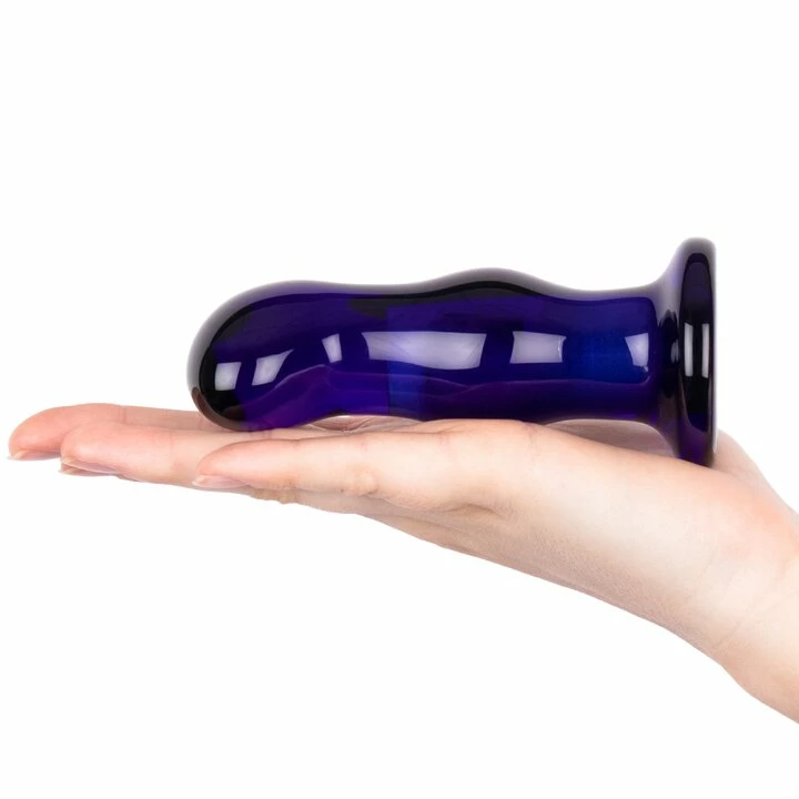 Best Sale ⭐ Glacier Glass Midnight Blue 10 Function Vibrating Butt Plug - 4.5 Inch ✨ 4 Best Sale ⭐ Glacier Glass Midnight Blue 10 Function Vibrating Butt Plug - 4.5 Inch ✨ - Image 4
