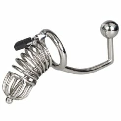 Cheap 🧨 Torment Stainless Steel Chastity Cage With Sound & Anal Hook ❤️