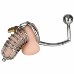 Cheap 🧨 Torment Stainless Steel Chastity Cage With Sound & Anal Hook ❤️ -Male sex toys Sale unnamed file 72