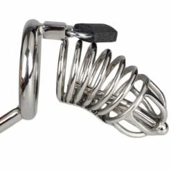 Cheap 🧨 Torment Stainless Steel Chastity Cage With Sound & Anal Hook ❤️ -Male sex toys Sale unnamed file 73
